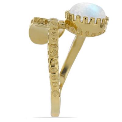 BUY  RAINBOW MOONSTONE SINGLE STONE FASHION RING